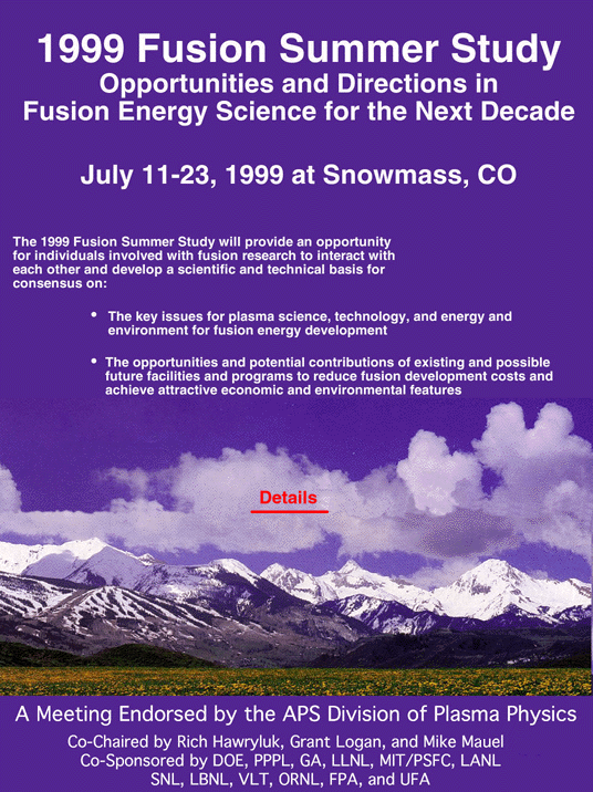 Poster. For conference details go to http://www.pppl.gov/snowmass/details.html